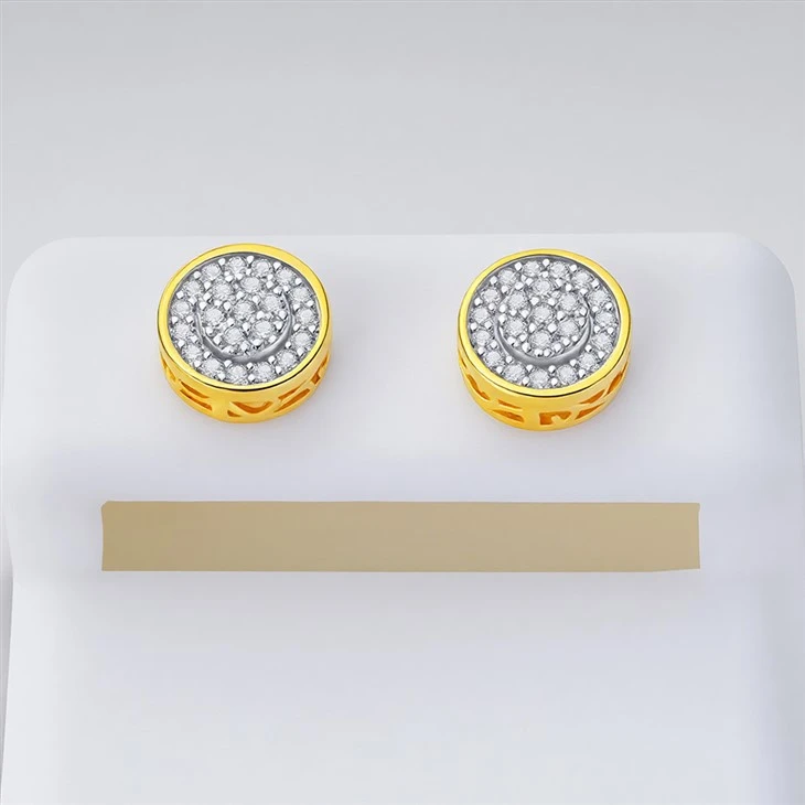 925 Silver Moissanite Stud Earrings For Men Women Hip Hop Jewelry