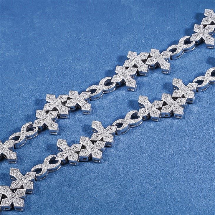 925 Silver Infinity Link Bracelet Mens Hip Hop Bracelet
