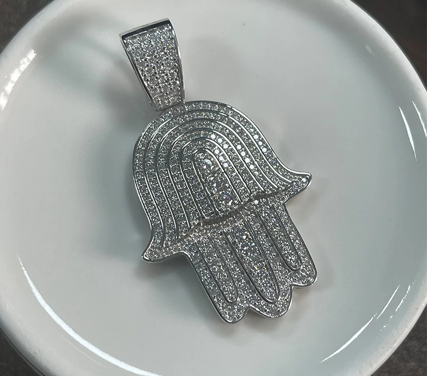 hand silver hip hop pendants