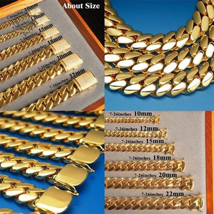 18K 金古巴链环项链 18K 金古巴链环项链