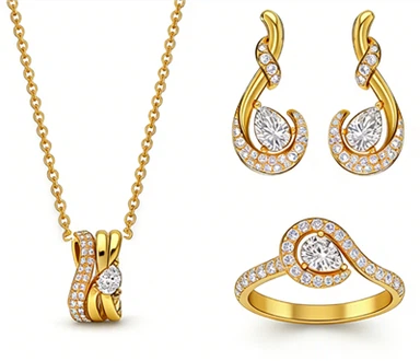 18K Gold Plated Jewelry Set For Special Style
