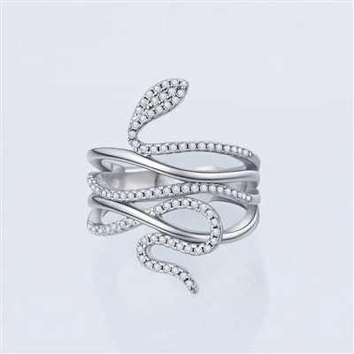 Factory Custom S925 Silver Multi Layer Twisted Snake Ring Jewelry
