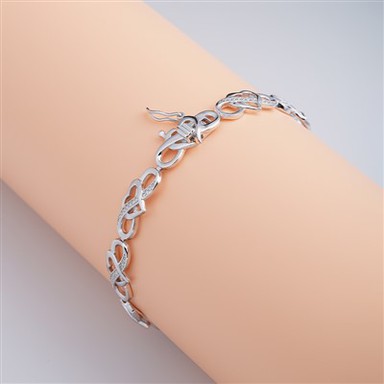 925 Silver Infinity Symbol Diamond Bracelet
