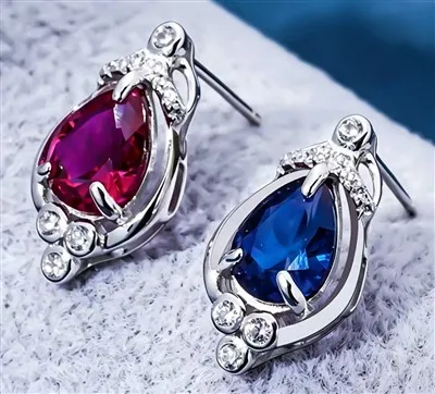 925 Silver Princess Style Teardrop CZ Stud Earring