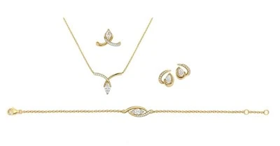 925 Silver Pear Cut Moissanite Jewelry Set Bridal & Everyday Wear Fine Jewelry