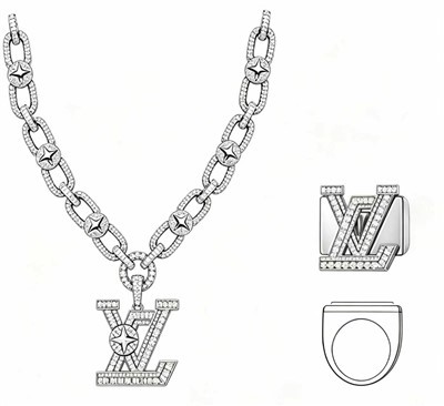 925 Silver Star Link Monogram Cuban Necklace
