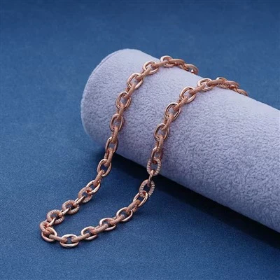 925 Silver Rose Gold Plated Link Chain Statement Necklace