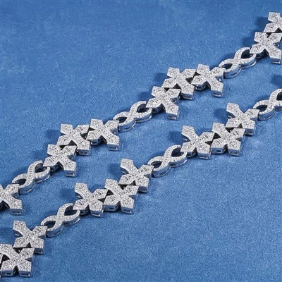 925 Silver Infinity Link Bracelet Mens Hip Hop Bracelet