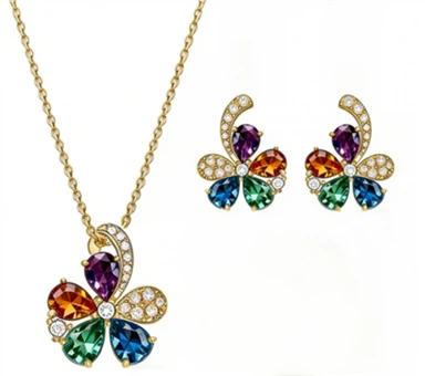 925 Silver Rainbow Clover Gold Jewelry