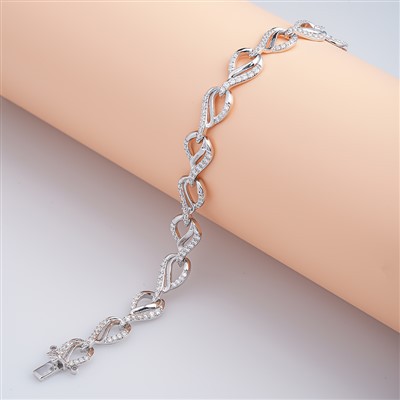925 Silver Moissanite Infinity Heart Link Bracelet