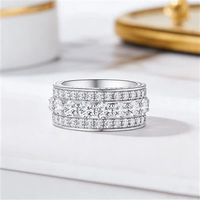 925 Silver Hippop Moissanite Ring for Men