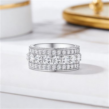 925 Silver Hippop Moissanite Ring for Men
